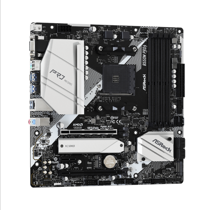 ASRock B550M PRO4 Motherboard - AMD B550 - AMD AM4 socket - DDR4 RAM - Micro-ATX