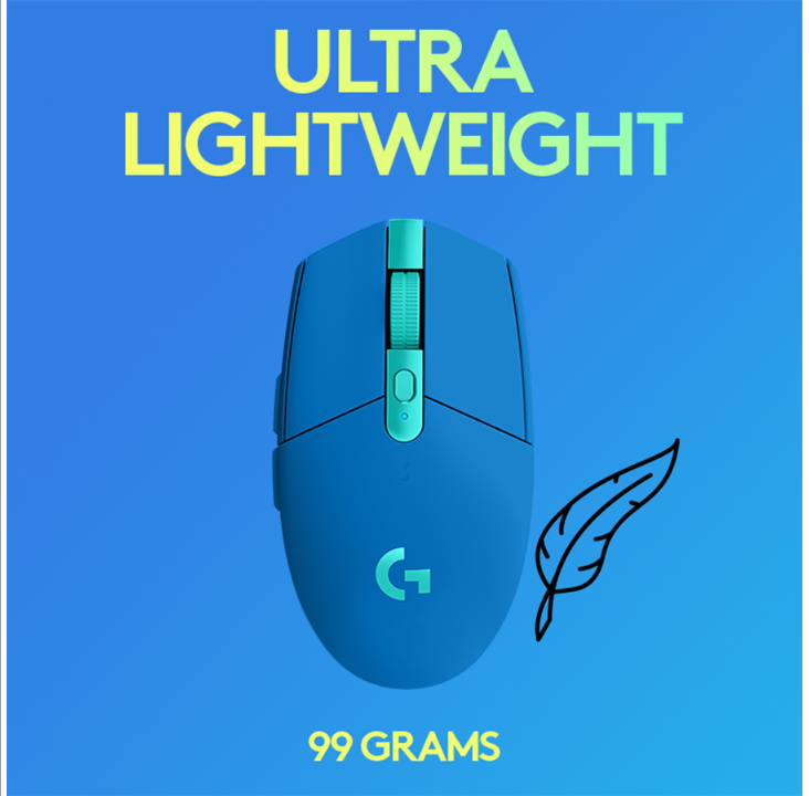 Logitech G305 LIGHTSPEED - 蓝色 - 游戏鼠标 - 光学 - 6 个按钮 - BL？带RGB