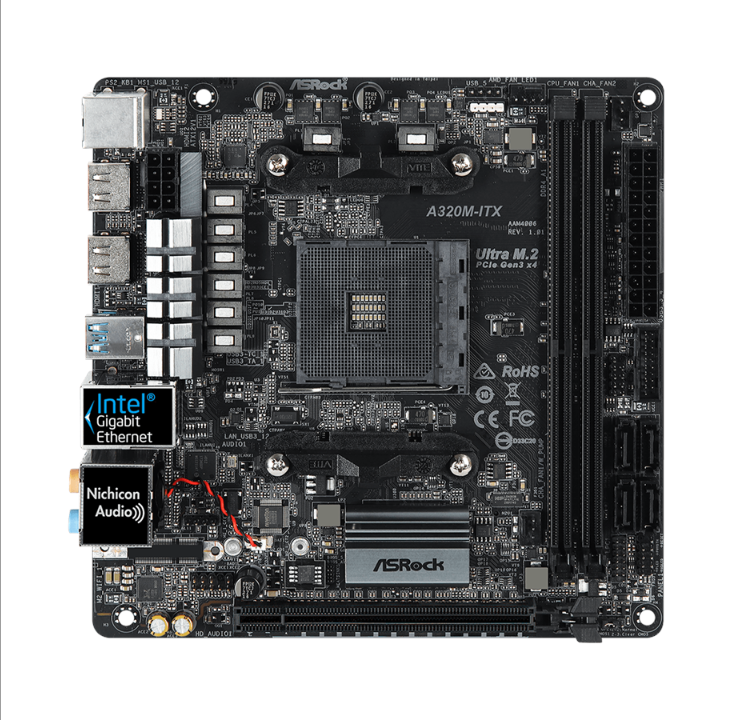 ASRock A320M-ITX Motherboard - AMD A320 - AMD AM4 socket - DDR4 RAM - Mini-ITX