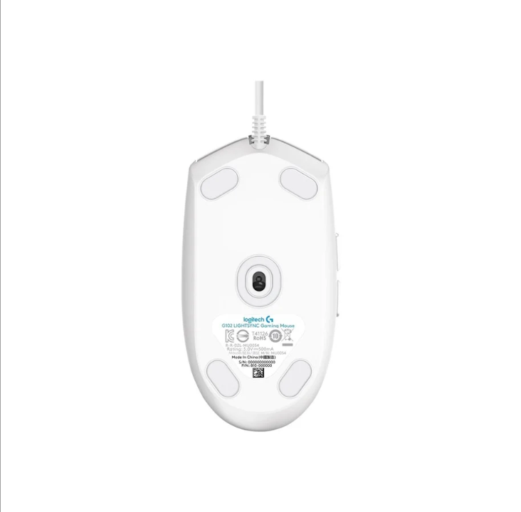 Logitech G102 LIGHTSYNC - White - Mouse - Optic - 6 buttons - White