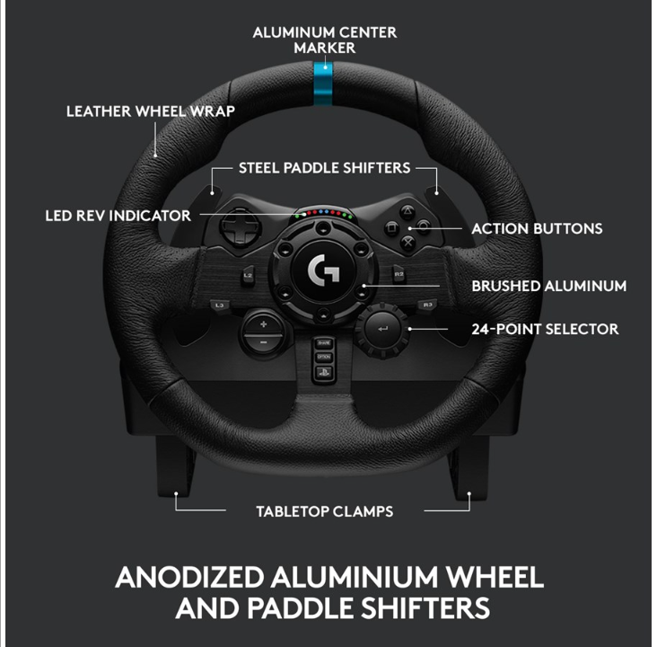 Logitech G923 TRUEFORCE Racing Wheel & Pedals - PS5/PS4 & PC - Steering wheel & Pedal set - Sony PlayStation 4