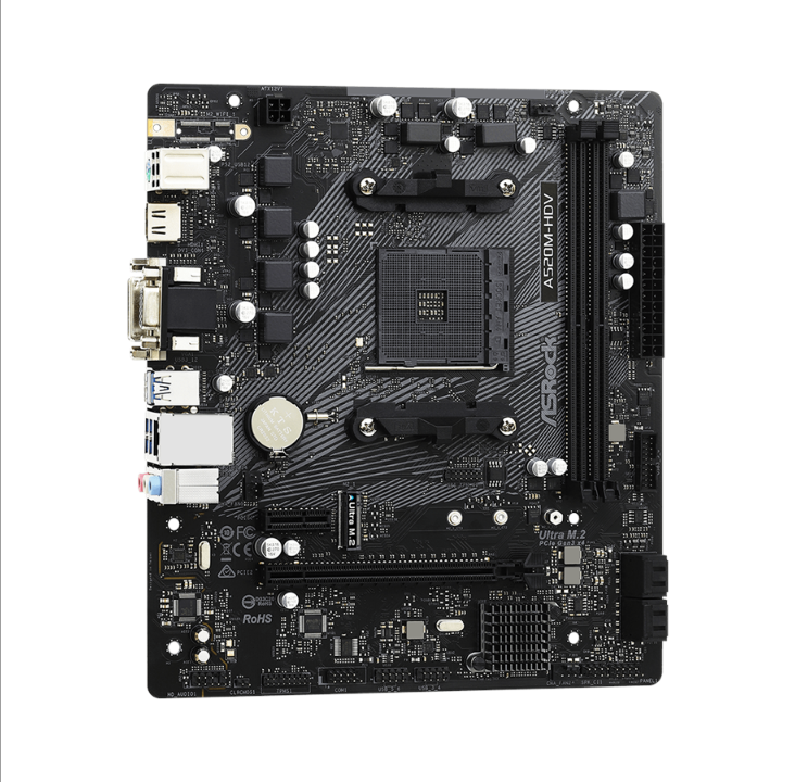 ASRock A520M-HDV Motherboard - AMD A520 - AMD AM4 socket - DDR4 RAM - Micro-ATX