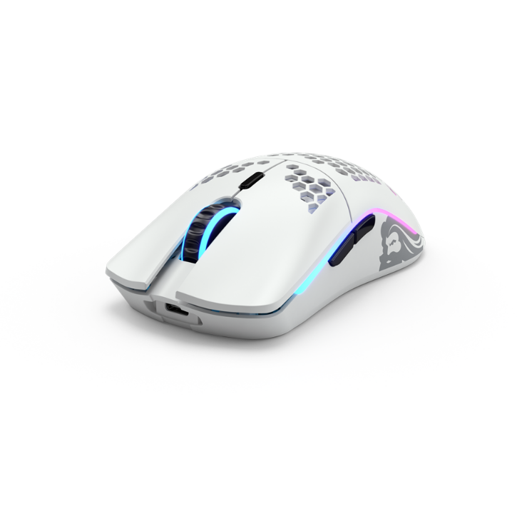 Glorious Model O Wireless - Matte White - Gaming mouse - Optic - 6 buttons - White with RGB light