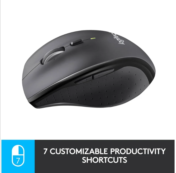 Logitech M705 Marathon Mouse - Black - Mouse - Laser - 6 buttons - Black