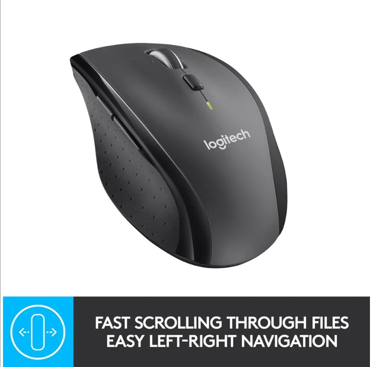 Logitech M705 Marathon Mouse - Black - Mouse - Laser - 6 buttons - Black