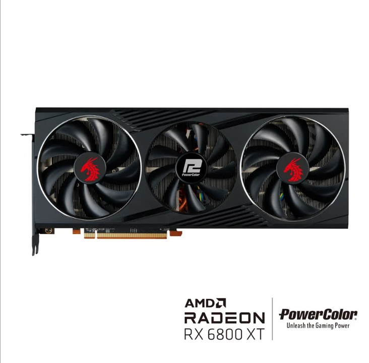 PowerColor Radeon RX 6800 XT Red Dragon - ذاكرة الوصول العشوائي GDDR6 بسعة 16 جيجابايت - بطاقة الرسومات