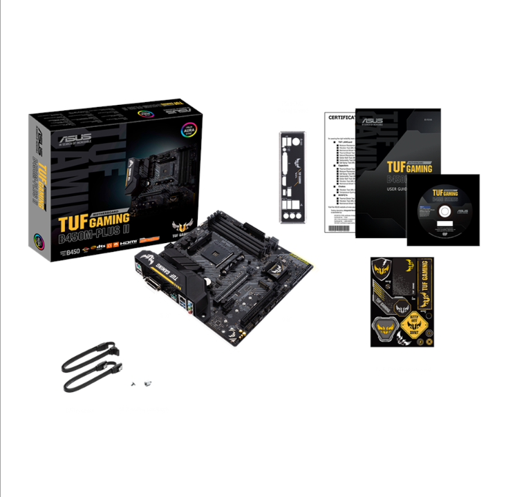 اللوحة الأم ASUS TUF GAMING B450M-PLUS II - AMD B450 - مقبس AMD AM4 - ذاكرة الوصول العشوائي DDR4 - Micro-ATX