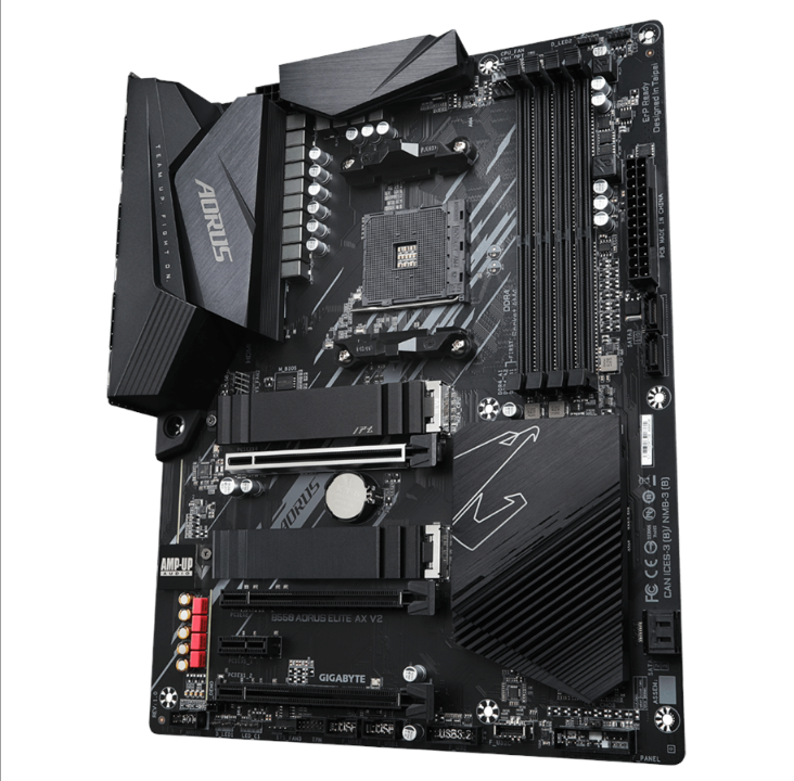 اللوحة الأم GIGABYTE B550 AORUS ELITE AX V2 - AMD B550 - مقبس AMD AM4 - ذاكرة الوصول العشوائي DDR4 - ATX