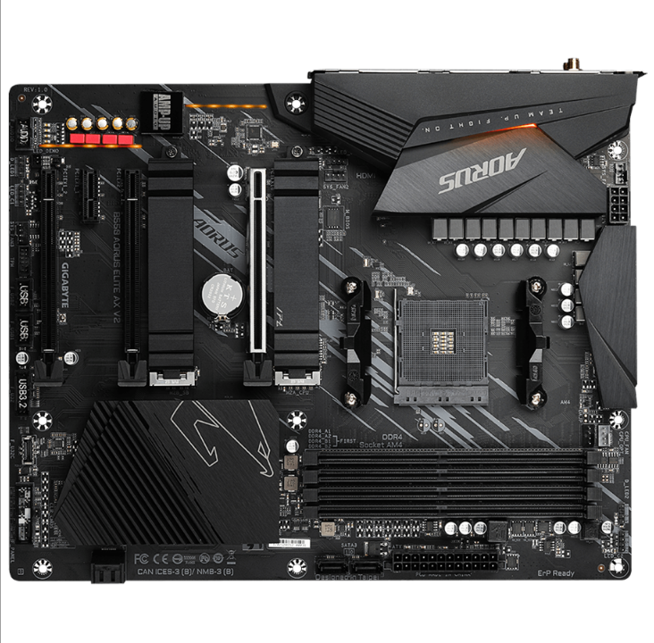 اللوحة الأم GIGABYTE B550 AORUS ELITE AX V2 - AMD B550 - مقبس AMD AM4 - ذاكرة الوصول العشوائي DDR4 - ATX