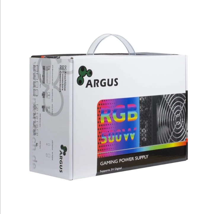 Inter-Tech Argus RGB-500W II power supply - 500 Watt - 140 mm - 80 Plus Bronze certificate