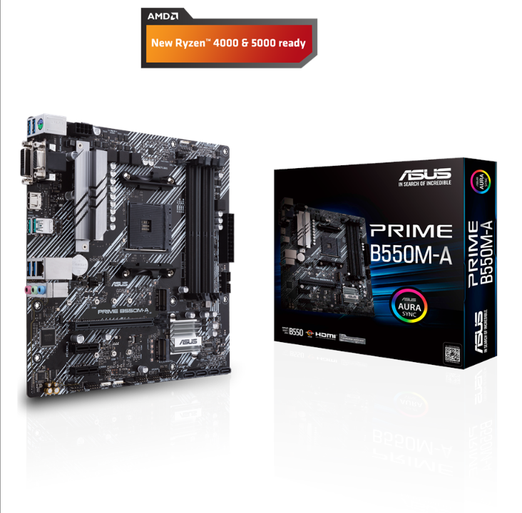 华硕 PRIME B550M-A/CSM 主板 - AMD B550 - AMD AM4 插槽 - DDR4 RAM - Micro-ATX