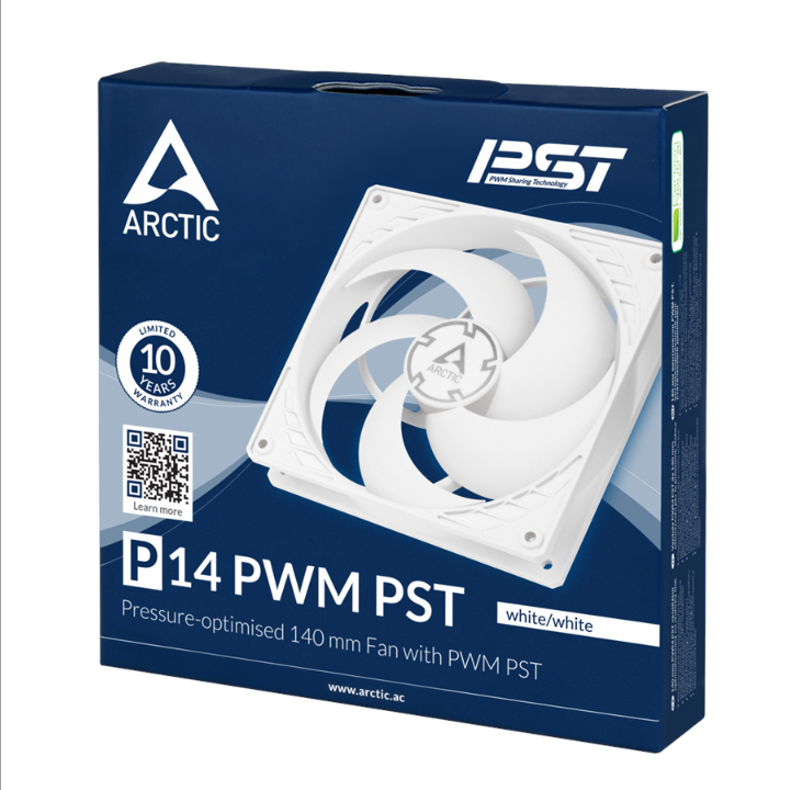 Arctic P14 PWM PST White - مروحة الهيكل - 140 مم - أبيض - 23 ديسيبل