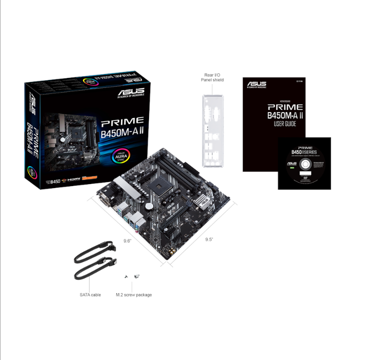 ASUS PRIME B450M-A II Motherboard - AMD B450 - AMD AM4 socket - DDR4 RAM - Micro-ATX