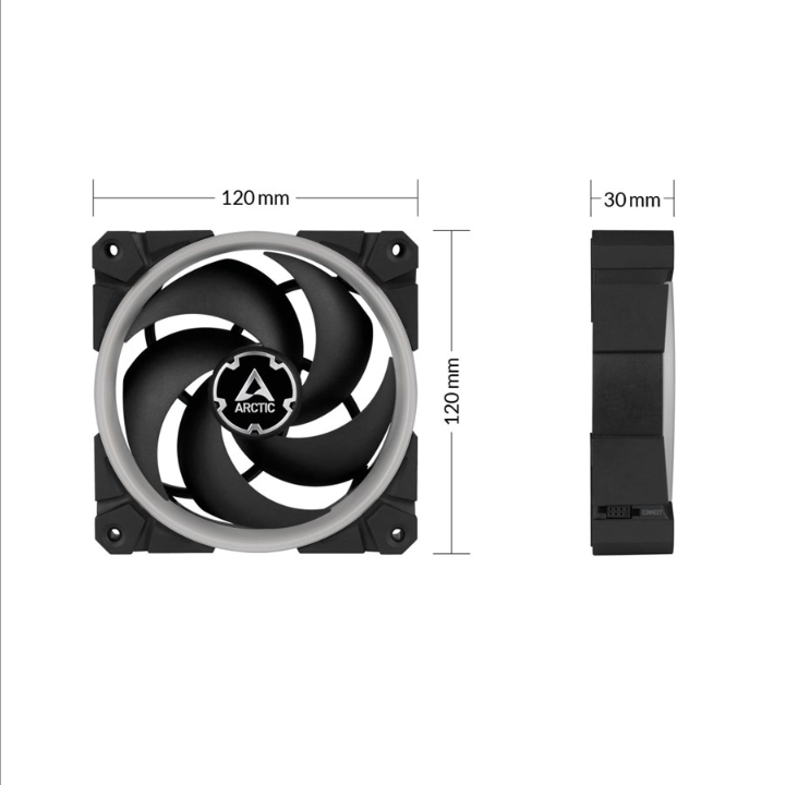 Arctic BioniX P120 A-RGB - Chassis fan - 120mm - Black with RGB LED - 13 dBA