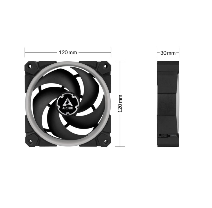 Arctic BioniX P120 A-RGB - 3-pack + Controller - Chassis fan - 120mm - Black with RGB LED - 13 dBA