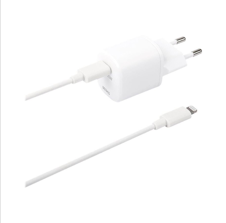 Deltaco USB wall charger USB-C PD 20 W includin