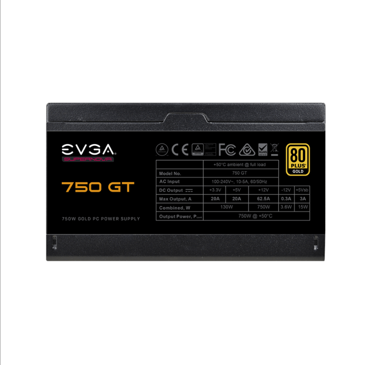 EVGA SuperNOVA 750 GT power supply - 750 Watt - 135 mm - 80 Plus Gold certificate