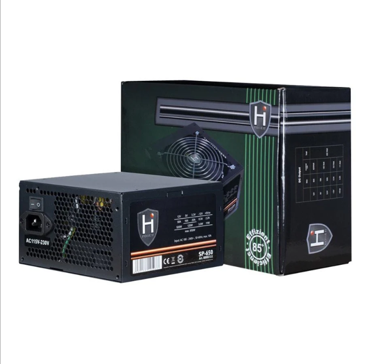 Inter-Tech HiPower SP-650 power supply - 650 Watt - 120 mm - 80 Plus