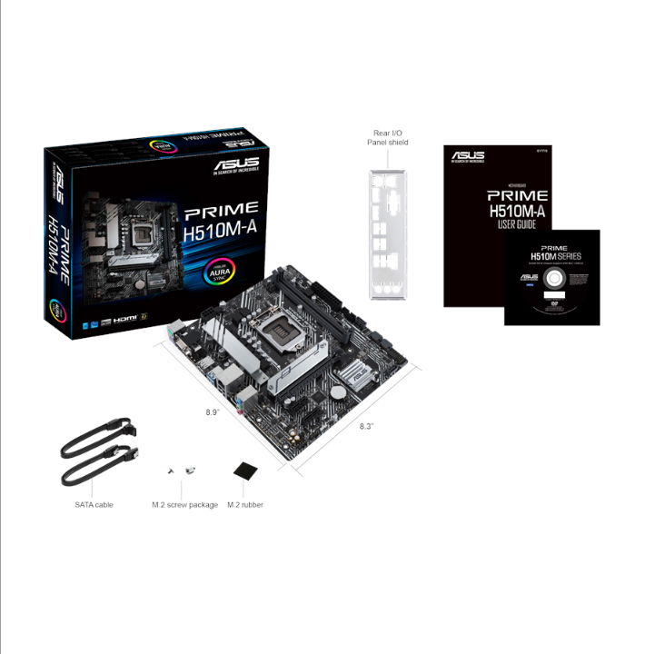 ASUS PRIME H510M-A Motherboard - Intel H510 - Intel LGA1200 socket - DDR4 RAM - Micro-ATX