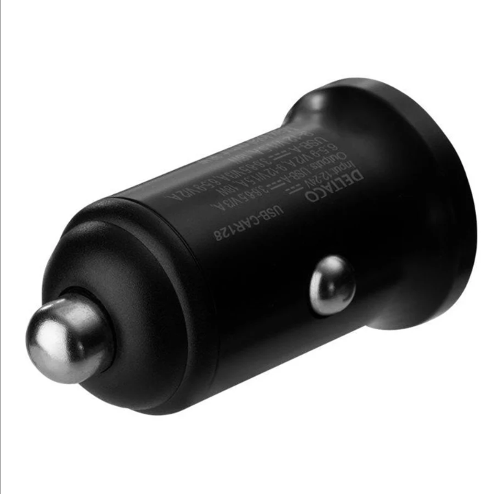 Deltaco USB car charger 2x USB-A 18 W fast charg