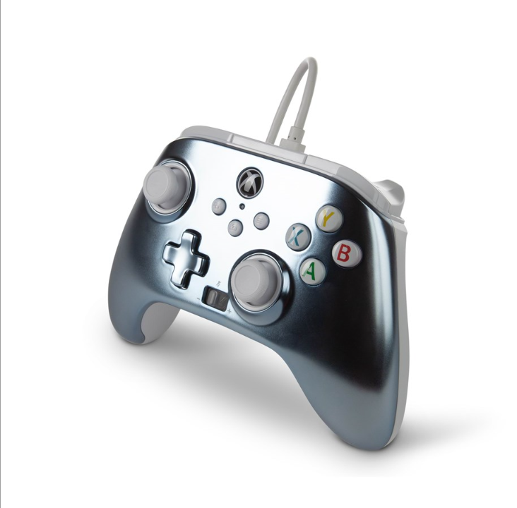 وحدة التحكم السلكية المحسنة PowerA لجهاز Xbox Series X|S Metallic Ice - لوحة الألعاب - Microsoft Xbox One