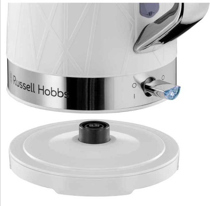 Russell Hobbs Kettle 结构水壶 - 白色，带不锈钢装饰 - 2400 W