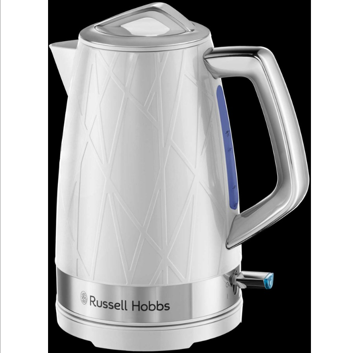 Russell Hobbs Kettle 结构水壶 - 白色，带不锈钢装饰 - 2400 W