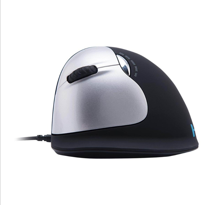 R-Go Tools R-Go HE Mouse Ergonomic Mouse Large Left - Mouse - 5 buttons - Silver