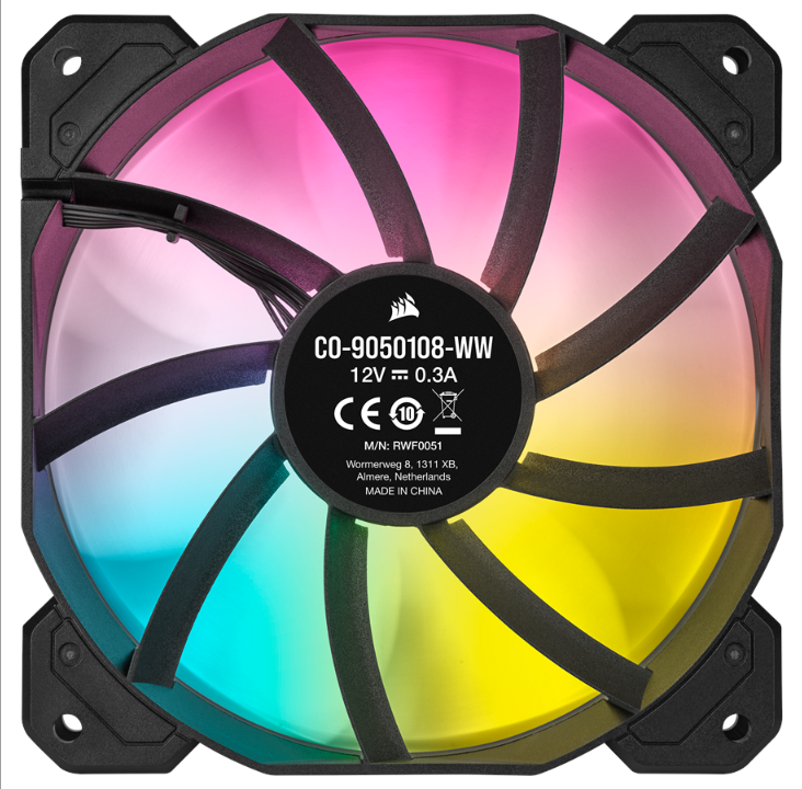 Corsair iCUE SP120 RGB Elite Performance - 机箱风扇 - 120 毫米 - 黑色，带 RGB LED - 27 dBA