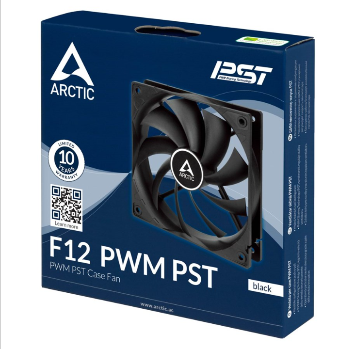 Arctic F12 PWM PST - Chassis fan - 120mm - Black - 23 dBA