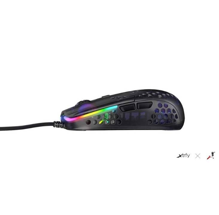 Xtrfy MZ1 - Zy's Rail - 游戏鼠标 - 光学 - 6 个按钮 - 黑色带 RGB 灯