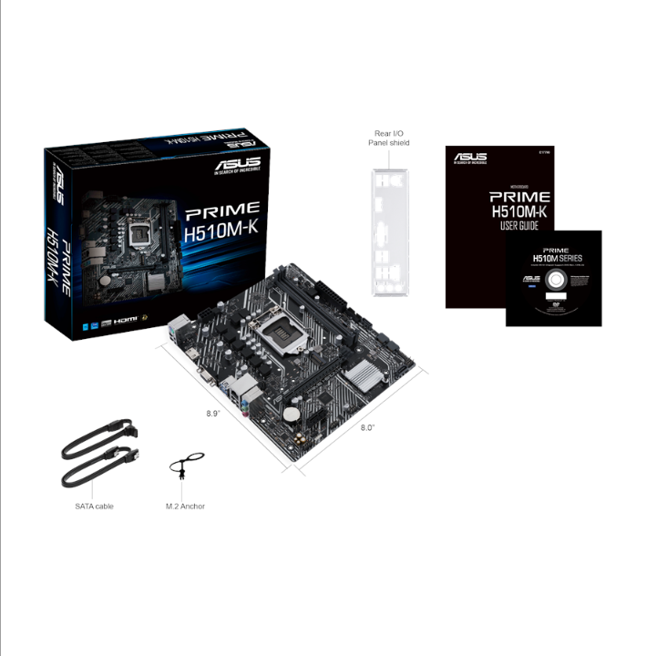 اللوحة الأم ASUS PRIME H510M-K - Intel H510 - مقبس Intel LGA1200 - ذاكرة الوصول العشوائي DDR4 - Micro-ATX