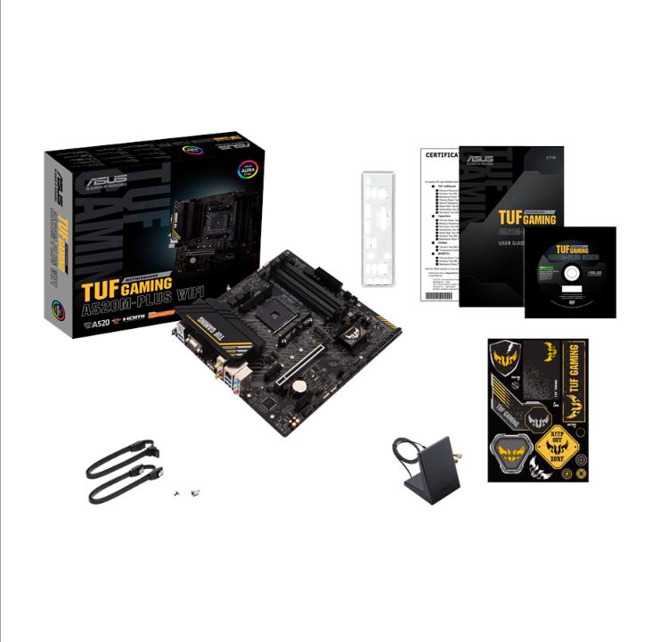 ASUS TUF GAMING A520M-PLUS WIFI Motherboard - AMD A520 - AMD AM4 socket - DDR4 RAM - Micro-ATX