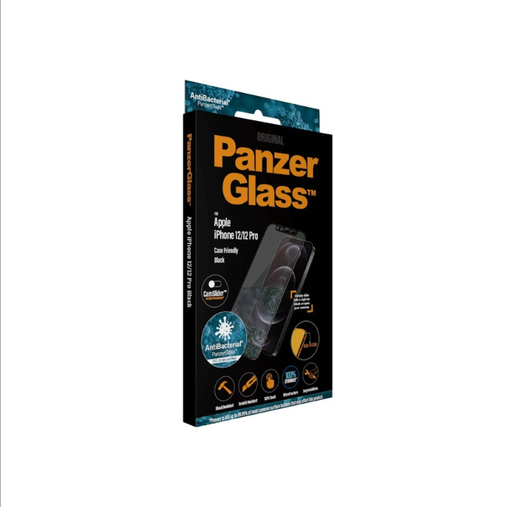 حافظة PanzerGlass لهاتف Apple iPhone 12 / 12 Pro CamSlide سهلة الاستخدام - أسود