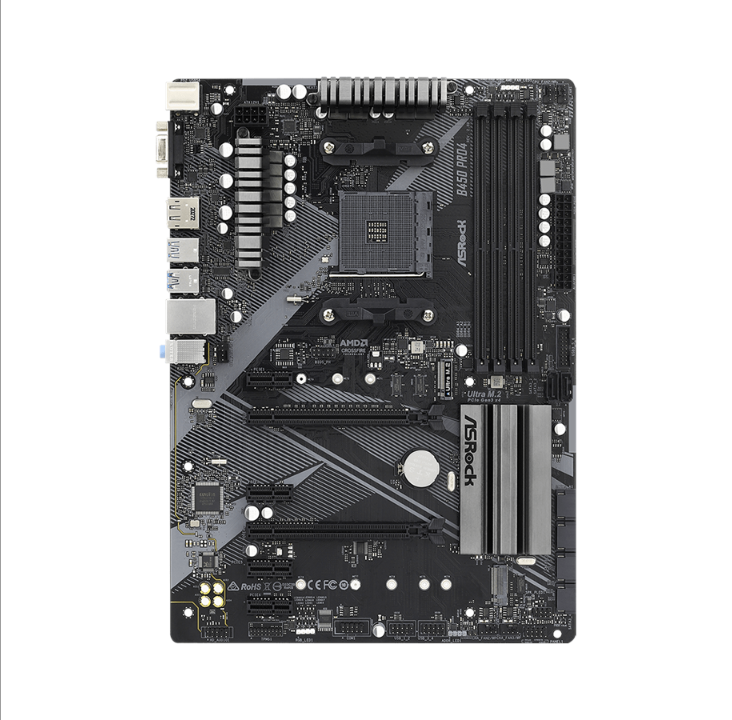 ASRock B450 Pro4 R2.0 Motherboard - AMD B450 - AMD AM4 socket - DDR4 RAM - ATX