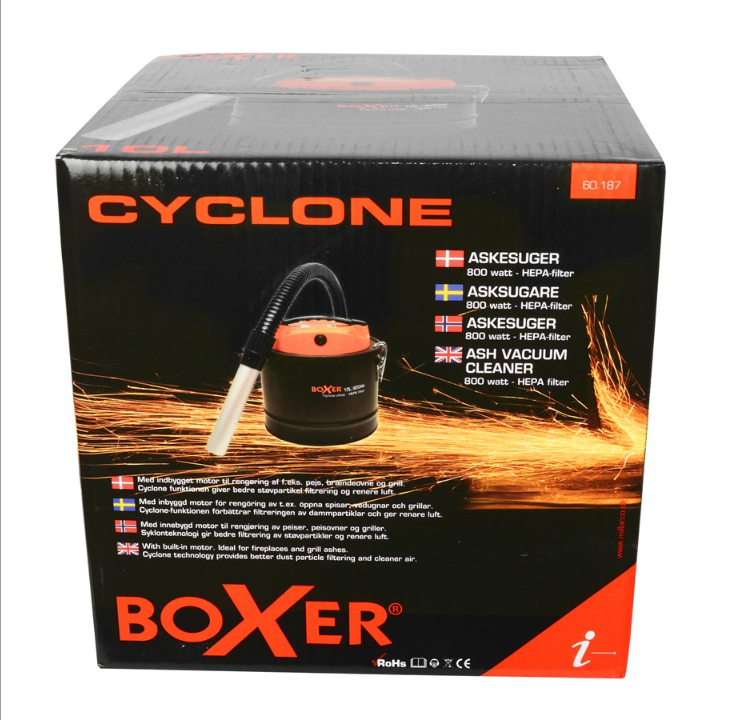 Boxer Vacuum Cleaner Ash Vacuum 800W â 10l - 16 Cyclone & HEPA Filter