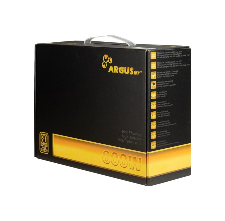 Inter-Tech Argus GPS-600 power supply - 600 Watt - 140 mm - 80 Plus Gold certificate