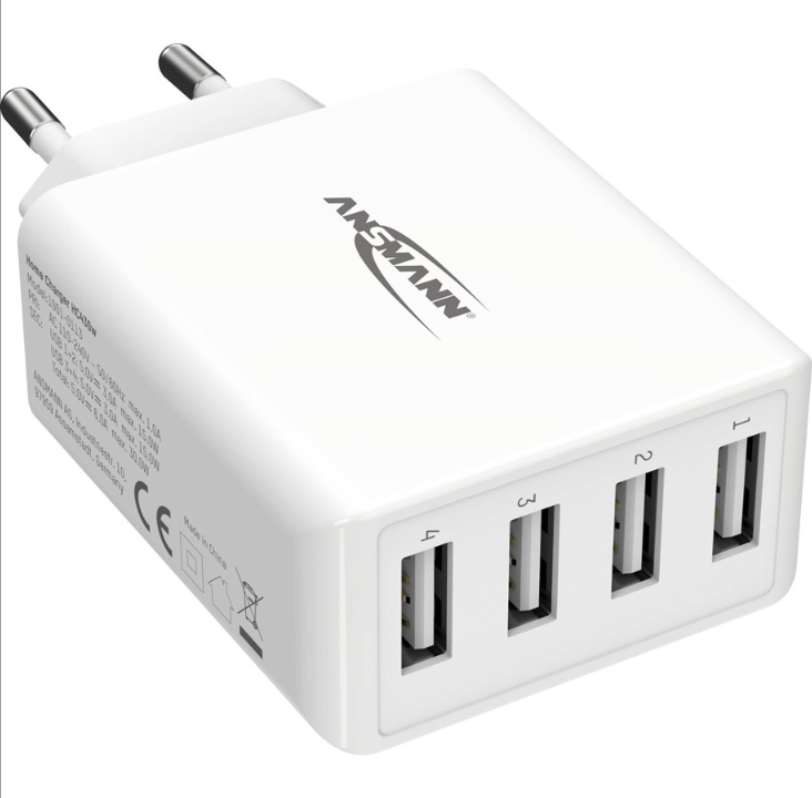 ANSMANN HOME CHARGER HC430 USB- LADER / NETDEL 4 USB-PORTE