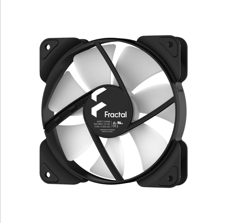 Fractal Design Aspect 12 RGB إطار أسود 3 عبوات - مروحة هيكل - 120 مم - أسود