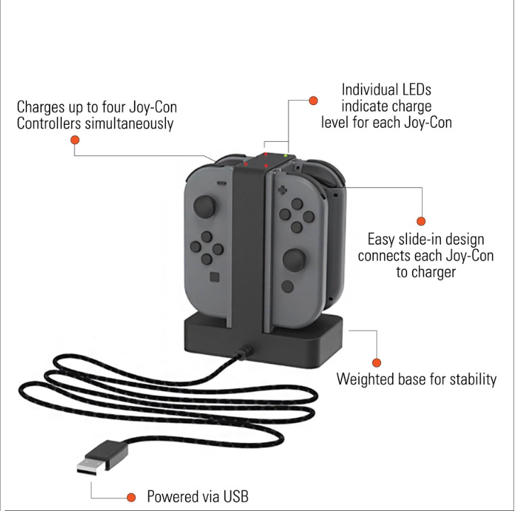 PowerA Joy-Con Charging dock for Nintendo Switch - Game controller charger / data cable - Nintendo Switch