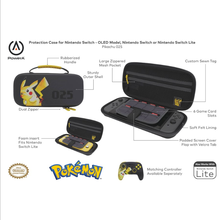 PowerA Protective case for Nintendo Switch or Nintendo Switch Lite - Pikachu 025 - Bag - Nintendo Switch