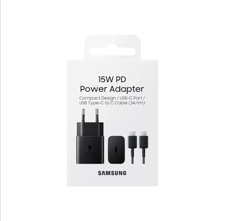 Samsung 15W USB-C Power Adapter (Incl. cable) - Black