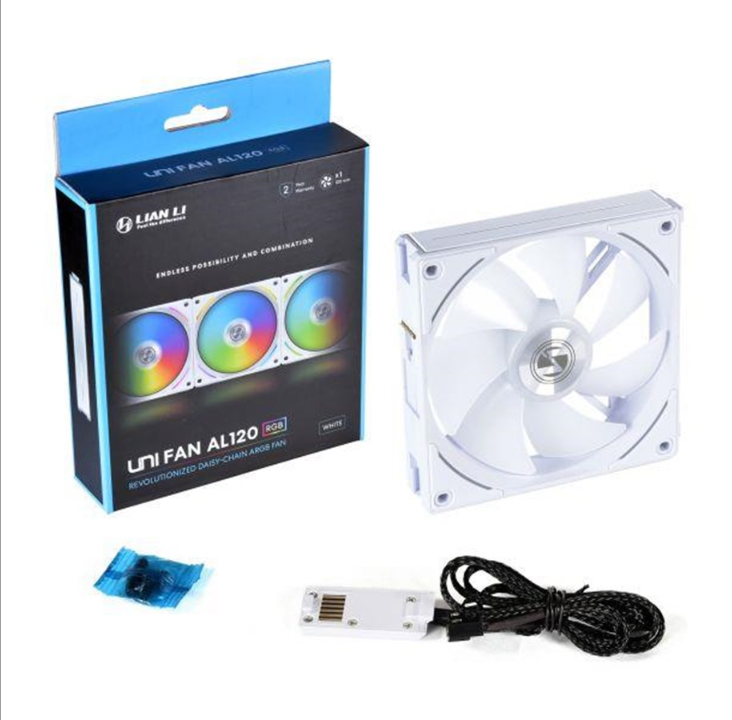 Lian Li UNI FAN AL120 - Chassis fan - 120mm - White with RGB light - 28 dBA