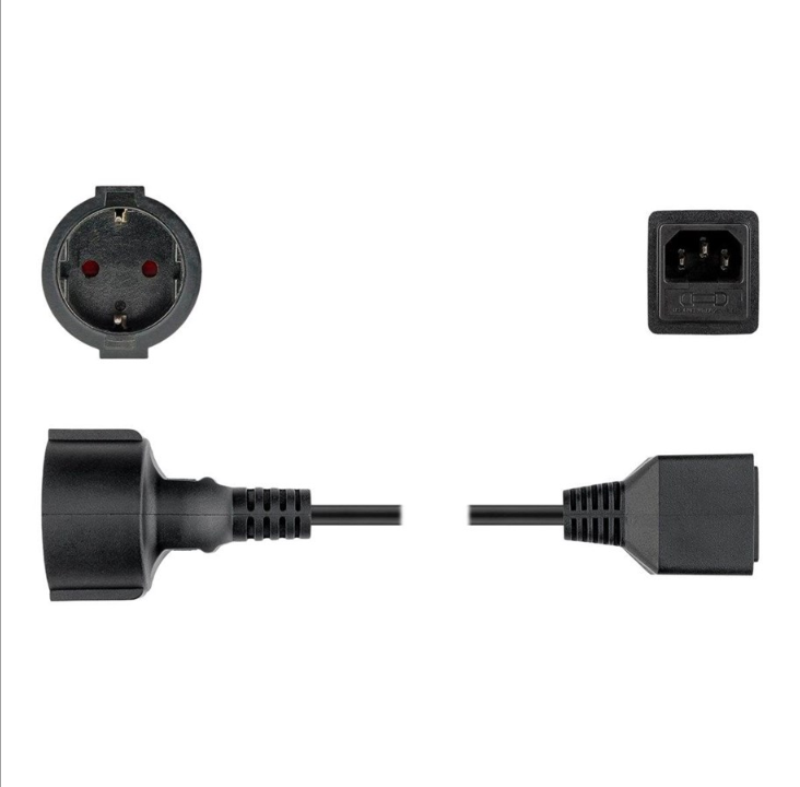 Pro Safety plug extension 1.5 m black