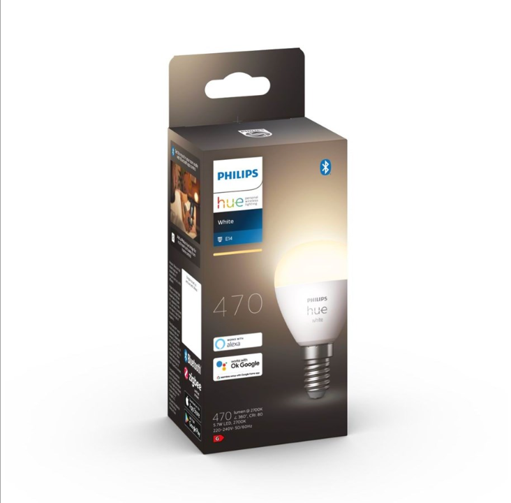 Philips Hue White P45 E14 Globe lamp - 1-Pack