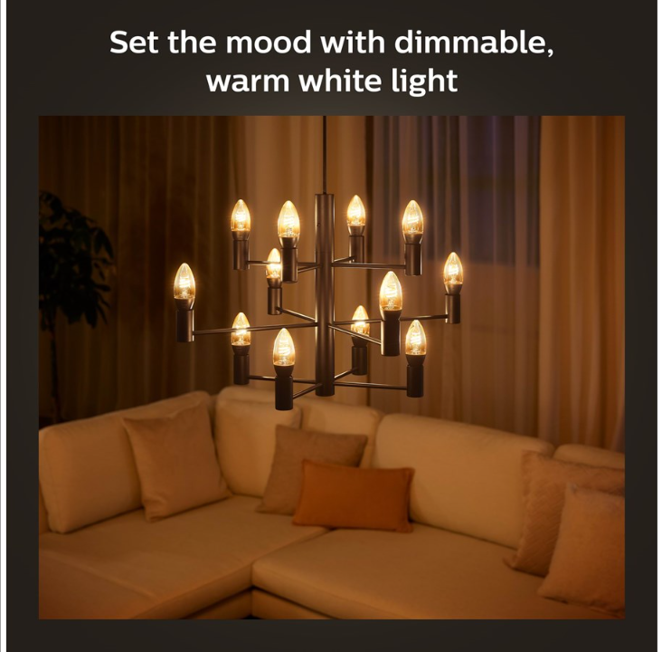 Philips Hue White Filament E14 B39 Chandelier - 1-Pack