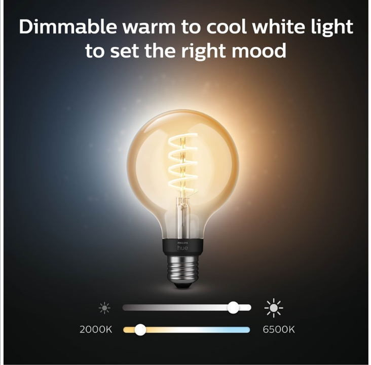 Philips Hue White Ambiance Filament G93 E27 Globe - 1-Pack