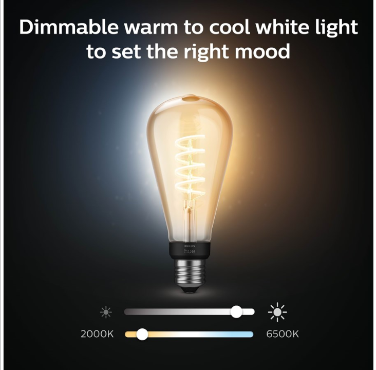 Philips Hue White Ambiance Filament St72 E27 Large Edison - 1-Pack