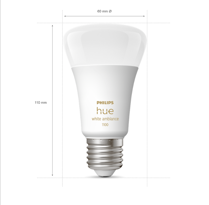 Philips Hue White Ambiance A60 E27 1100 Lumen - Starter Pack With 3 Light Sources