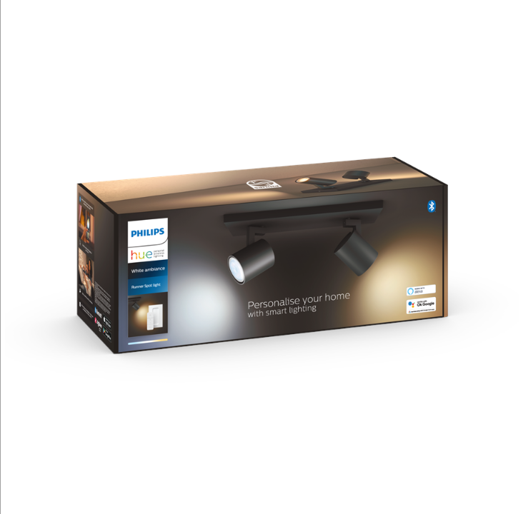 Philips Hue RunWhen Double Spotlight - Black - With Dimmer Switch